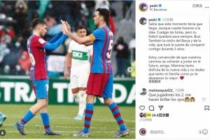 佩德里祝福布斯克茨：很荣幸与你共度三年时光，希望你享受新生活